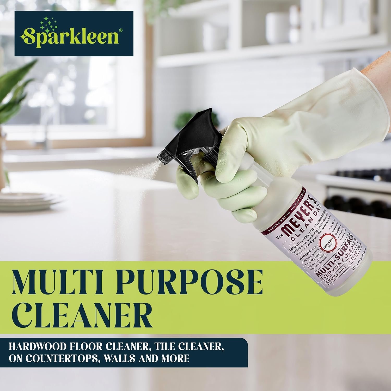 Mrs. Meyers Multi-Surface All Purpose Cleaner Set, Multi-Purpose Cleaner 2 Pack 16 oz. Lavender Spray and Cloth Set Bundle for Bathroom, Living Room or Bedroom, - Image 3