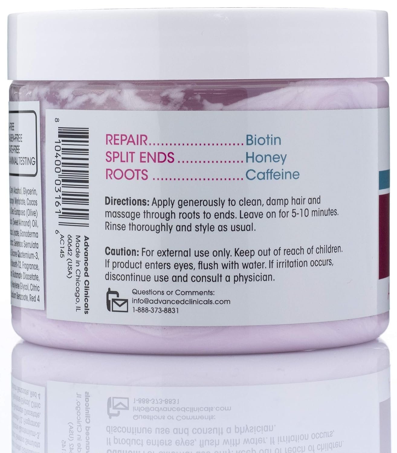 Advanced Clinicals Biotin Mask: Anti-Breakage, Split End Repair & Frizz Control, with Leave-in Conditioner - 2PC Set for Replenished, Moisturized Hair - Image 6