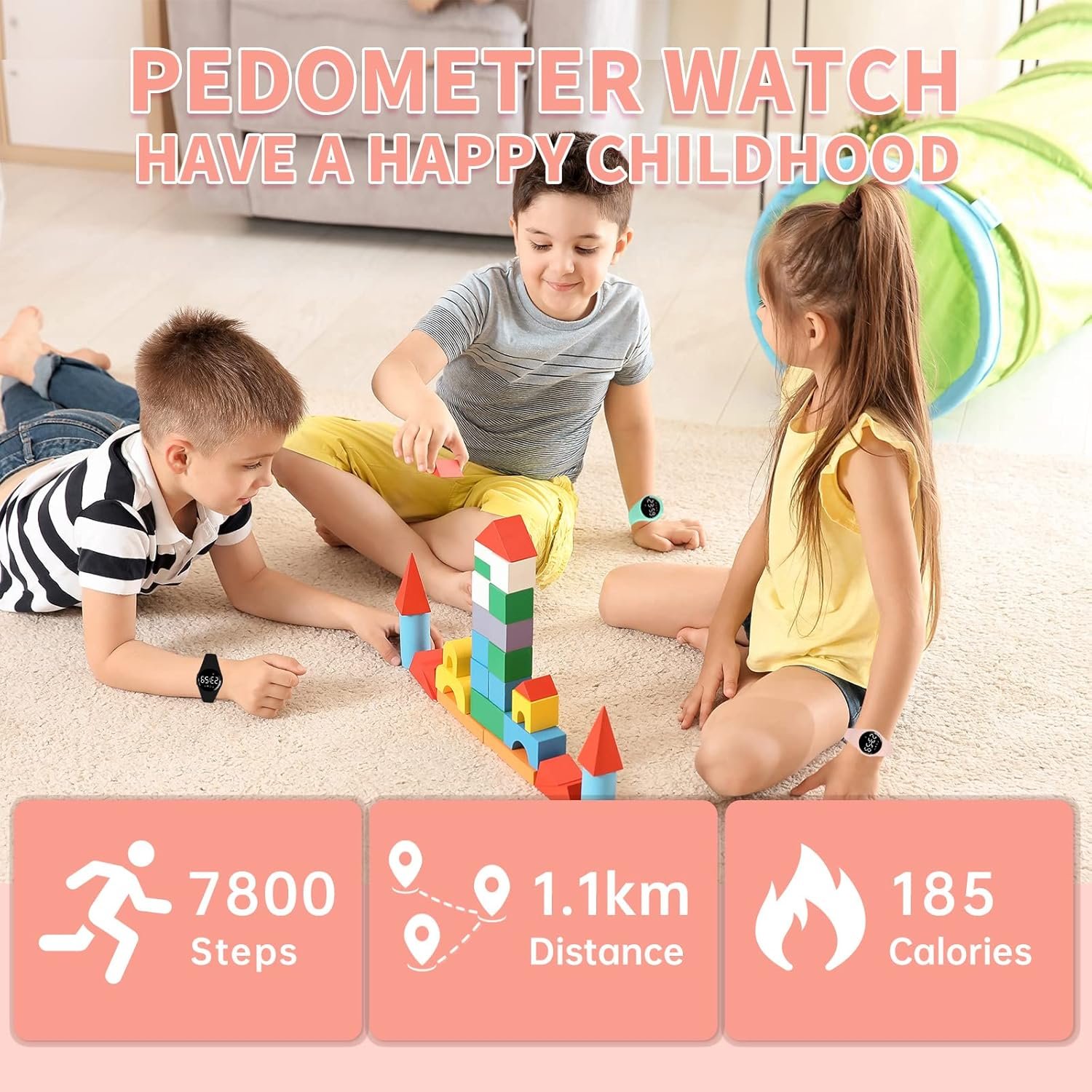 Kids Watch, Digital Watch for Girls Boys, Sport Watch with Alarm Clock, Stopwatch, Waterproof Fitness Tracker with No App for Ages 5-12 Children (YB-Pink) - Image 8