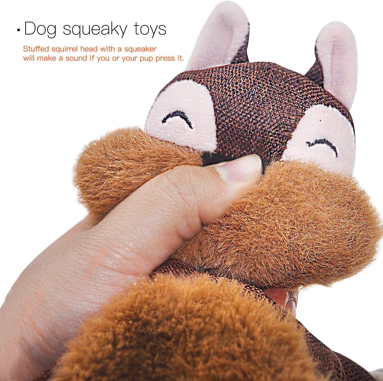 Durable Dog Toys for Aggressive Chewer Squeaky Indestructible Puppy Toys Tough Dog Squeaky Toys No Stuffing Crinkle Dog Toy, Rope Knots Puppy Chew Teething Toys, Sturdy Squirrel Interactive Pet Toy - Image 5