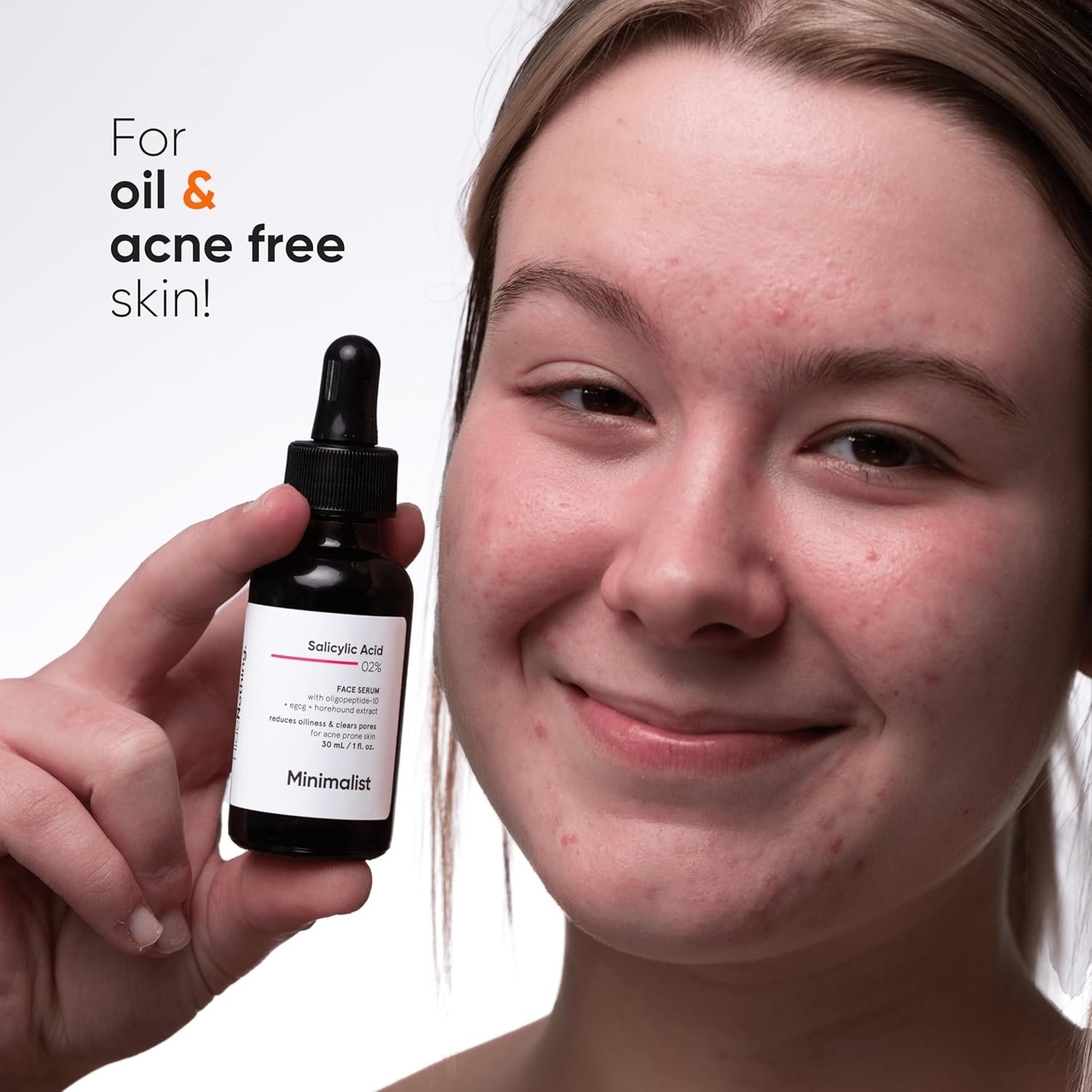 Minimalist 2% Salicylic Acid Serum For Acne, Blackhead & Open Pores | Reduces Excess Oil & Bumpy Texture | BHA Liquid Exfoliant for Acne Prone & Oily Skin | For Women & Men | 1 Fl Oz/30ml - Image 7
