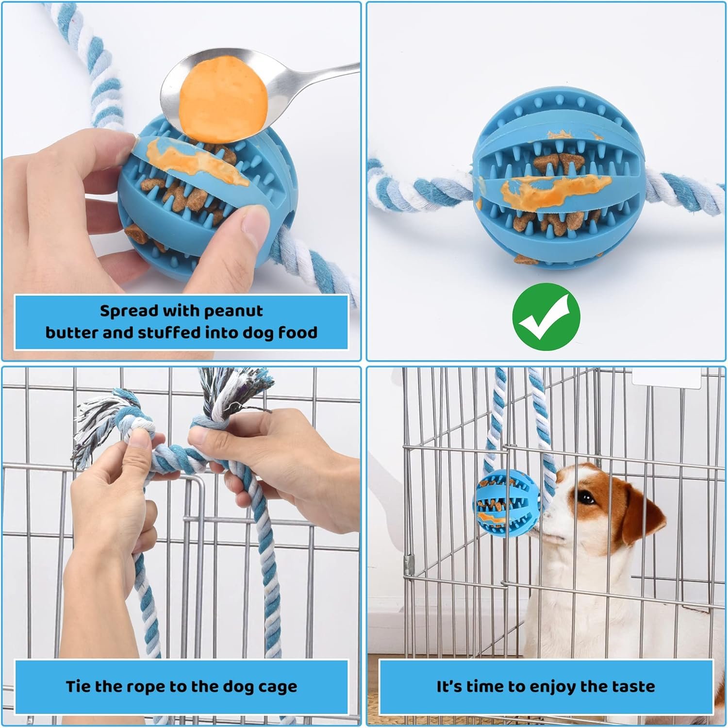 Interactive Dog Toys, Crate Training Aids for Puppies, Reduce Stress Anxiety Peanut Butter Dog Food Treat Dispenser Toys - Image 6