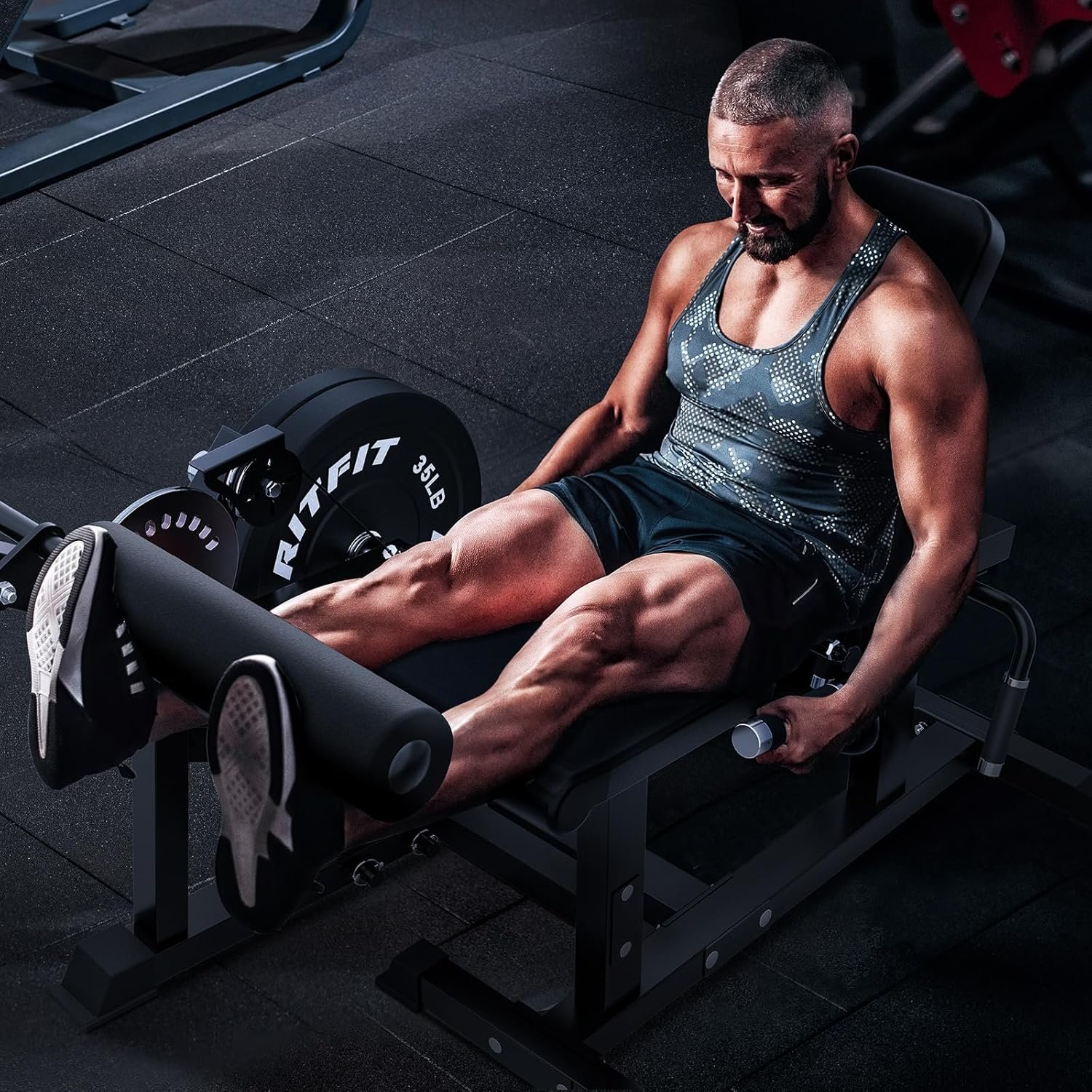 RITFIT Leg Extension and Curl Machine, 700LB Adjustable Leg Curl Machine, Seated Leg Extension and Lying Curl Machine for Home Gym, Leg Workout Equipment Compatible with 1'' and 2'' Weight Plates - Image 6