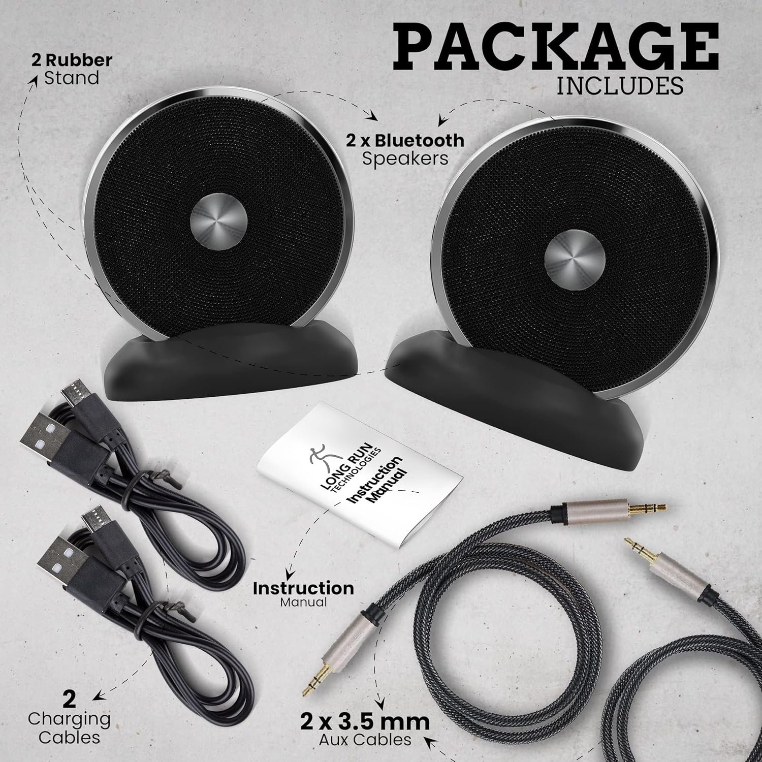 Bluetooth Speaker Set: Wireless Stereo Dual Pairing Portable Twin TWS System With Big Rich Bass Hi-Fi Multi-Room Indoor Outdoor Use Home Deck Pool Work Travel Party Camping Gift Decor Idea (Chrome) - Image 10