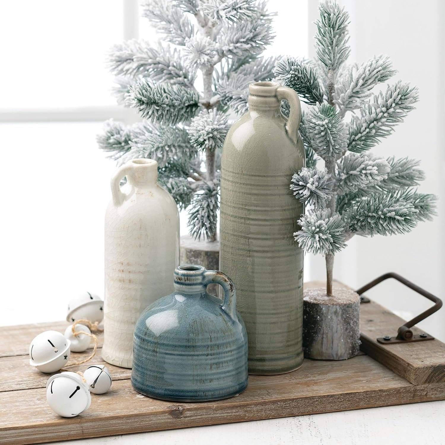 Sullivans Ceramic Jug Vase Set, Farmhouse Decor, Kitchen, Bedroom, Office, Living Room, Bathroom, & Coffee Table Centerpiece Decorations, Vases for Decor, Mantle & Shelf Decor (CM2431) - Image 6