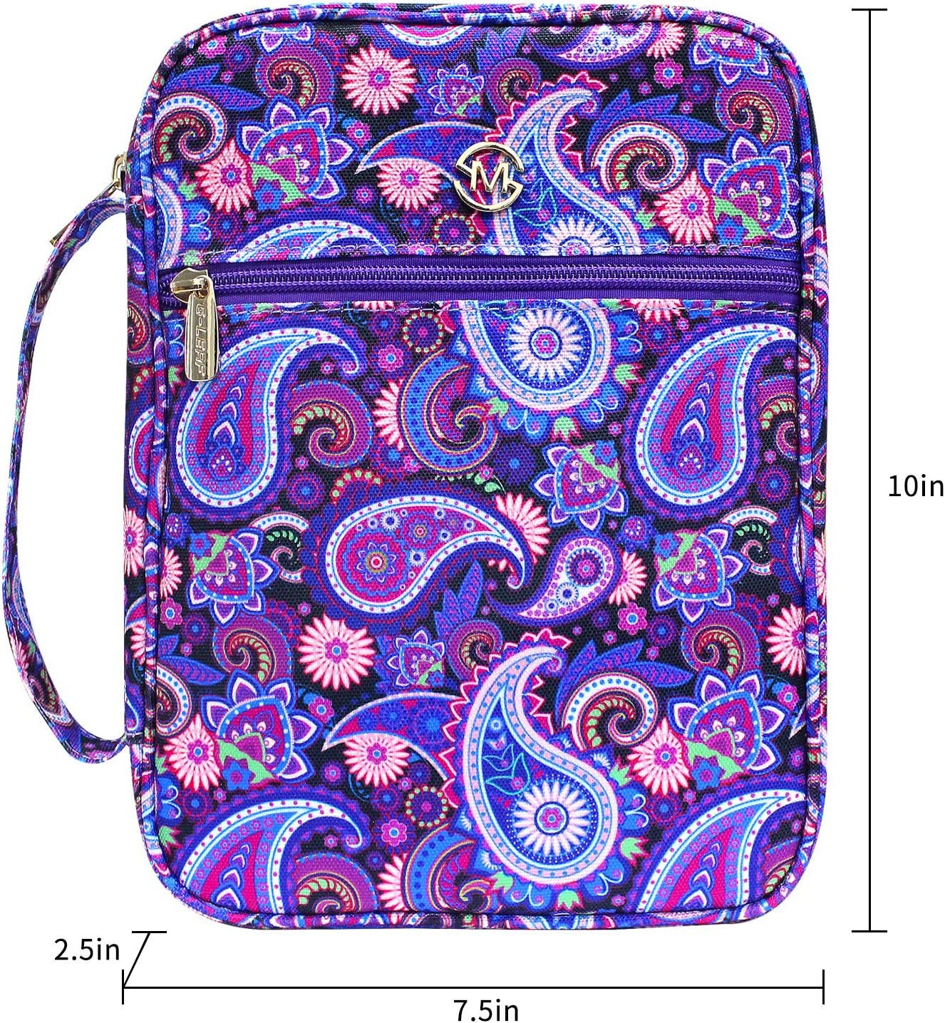 G-LEAF Bible Cover Case/Book Cover, Bible Case for Women Girls, Bible Cover Bags Floral Pattern With Handle Fits for Standard Size Bible, 9.5x6.7x2.5 In - Image 3