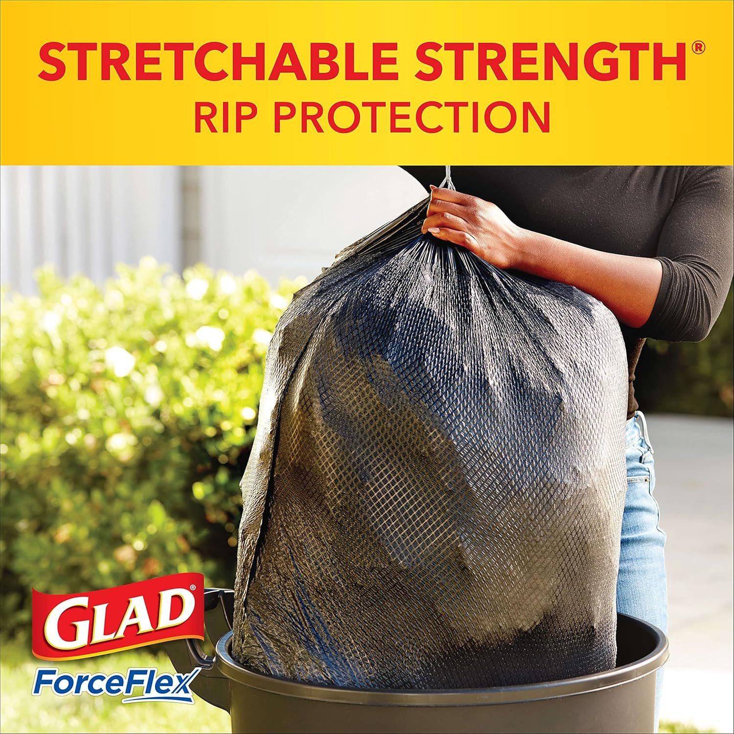 Glad Large Trash Bags, ForceFlex with Clorox, 30 Gal, Mountain Air, 50 Ct (Package May Vary) - Image 4