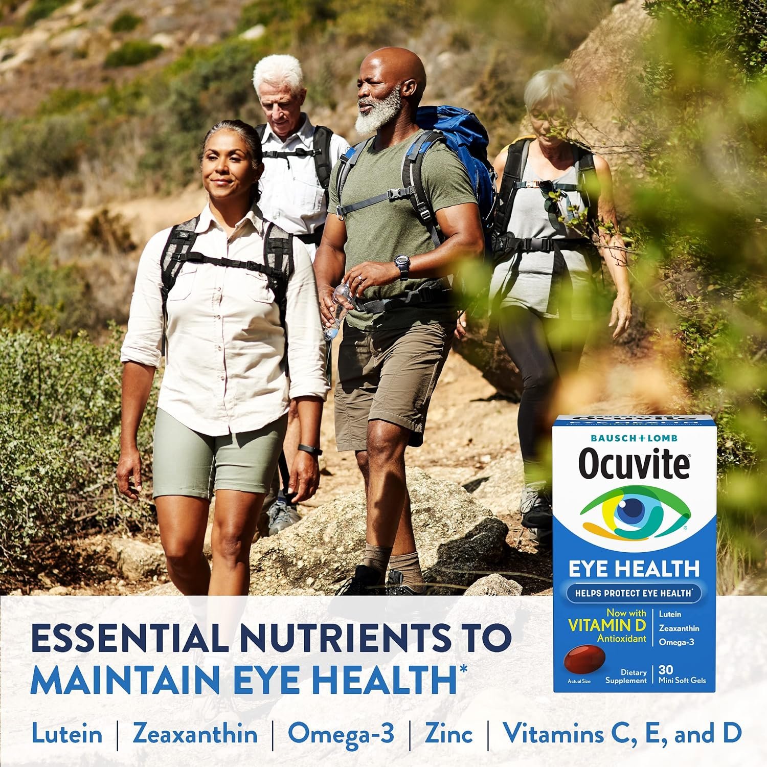 Ocuvite Eye Vitamin & Mineral Supplement, Contains Zinc, Vitamins C, E, Omega 3, Lutein, & Zeaxanthin, 30 Softgels - Image 6