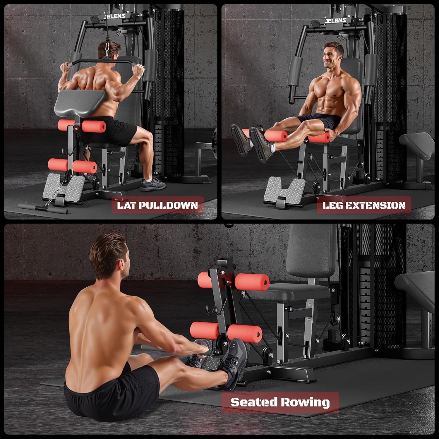 Home Gym, Multifunctional H10 Home Gym Equipment, Workout Station with 146LBS Weight Stack, Exercise Equipment with Pulley System for Full Body Training - Image 4