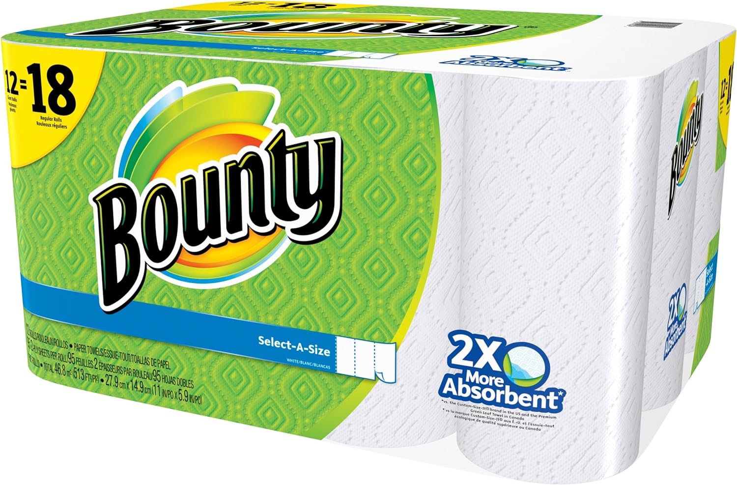 Bounty Select-a-Size Paper Towels, White, 12 Count - Image 5