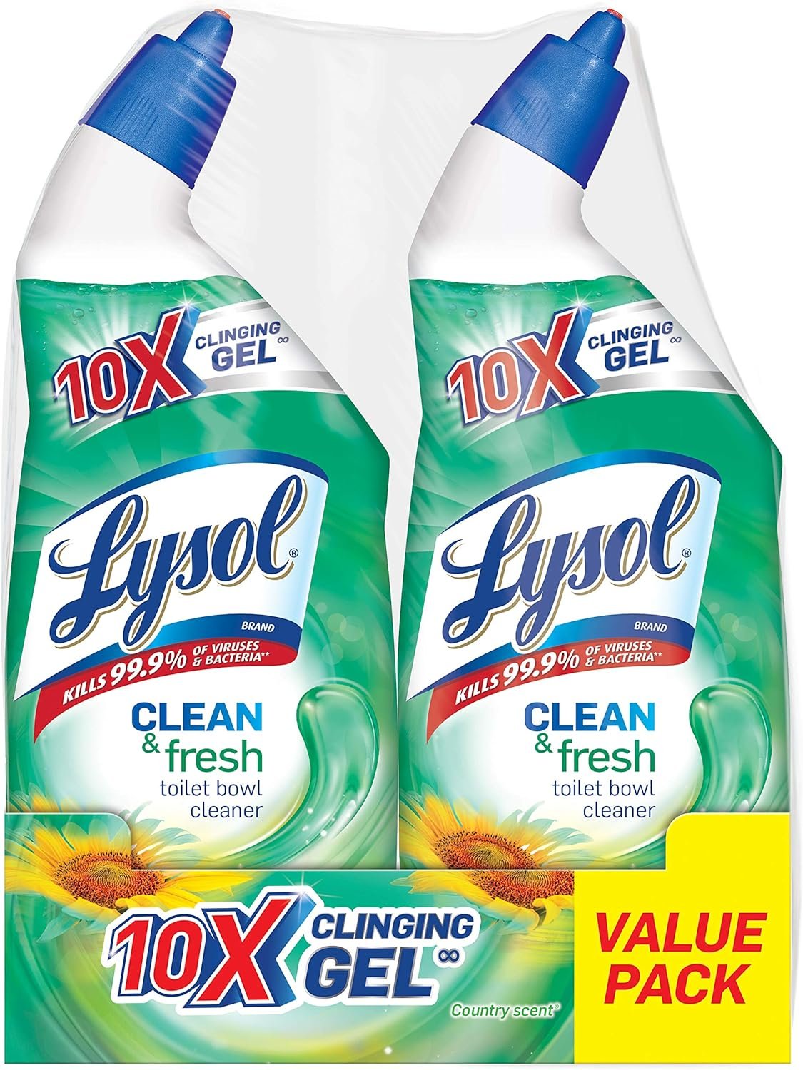 Lysol Power & Fresh Cling Toilet Bowl Cleaner Value Pack, Country Scent, 48 oz - Image 2