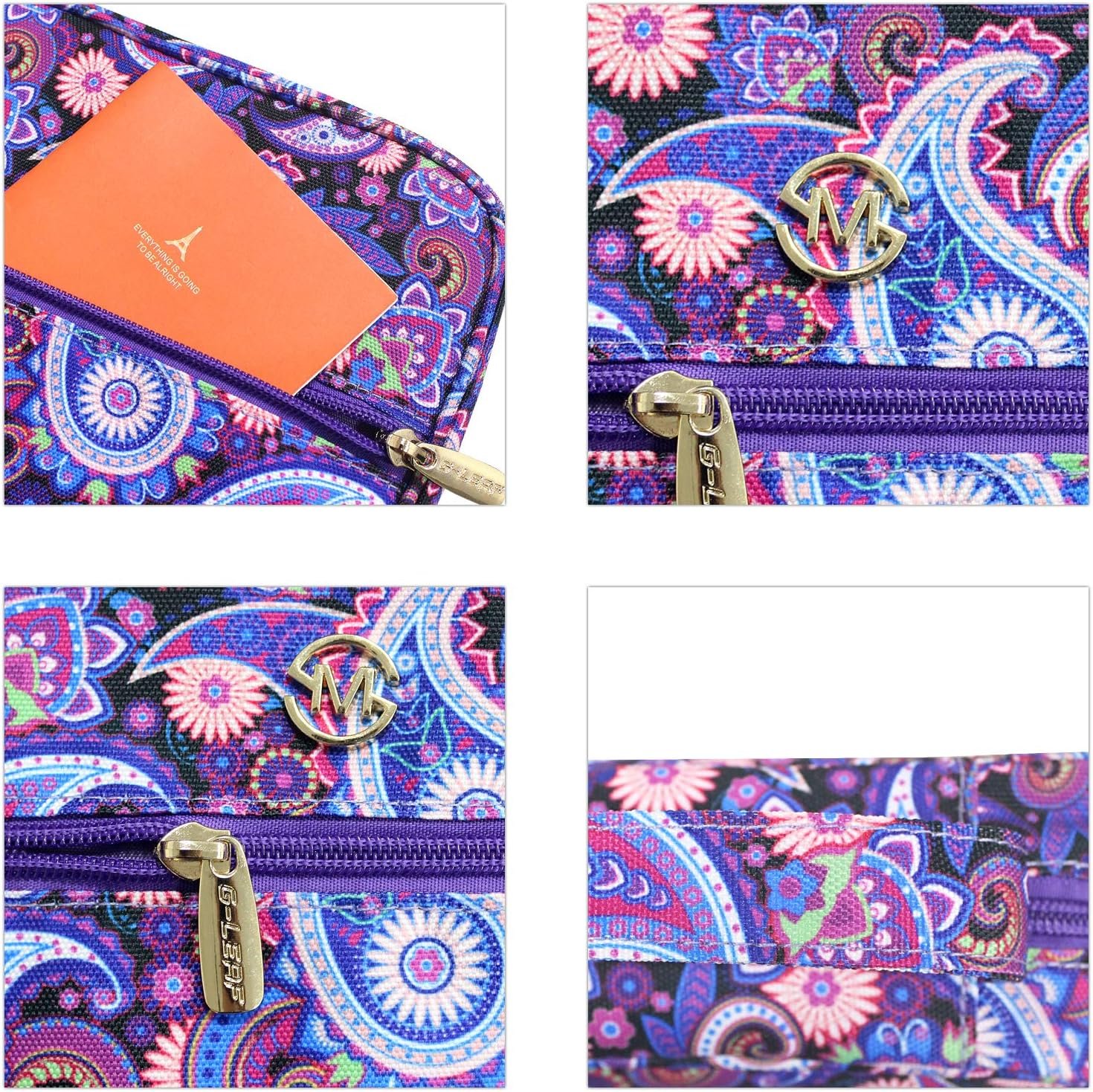 G-LEAF Bible Cover Case/Book Cover, Bible Case for Women Girls, Bible Cover Bags Floral Pattern With Handle Fits for Standard Size Bible, 9.5x6.7x2.5 In - Image 6