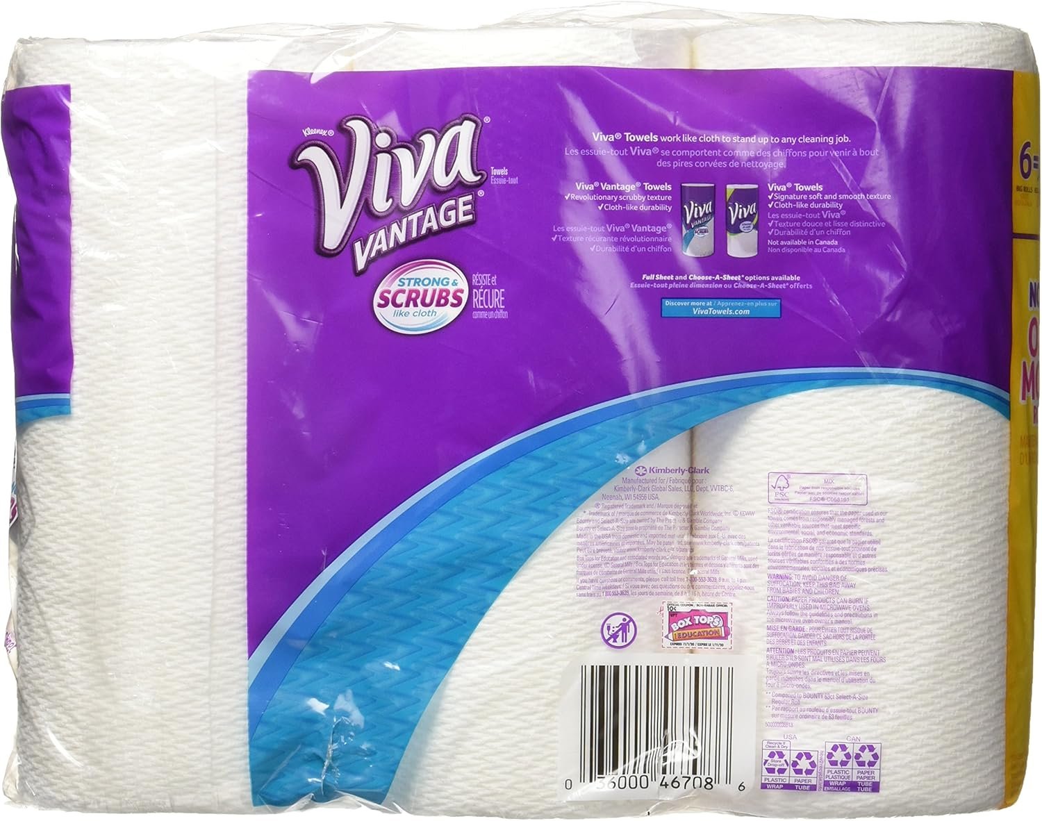 VIVA Vantage Choose-A-Sheet Paper Towels, White, Big Roll, 6 Count (Pack of 1) - Image 8