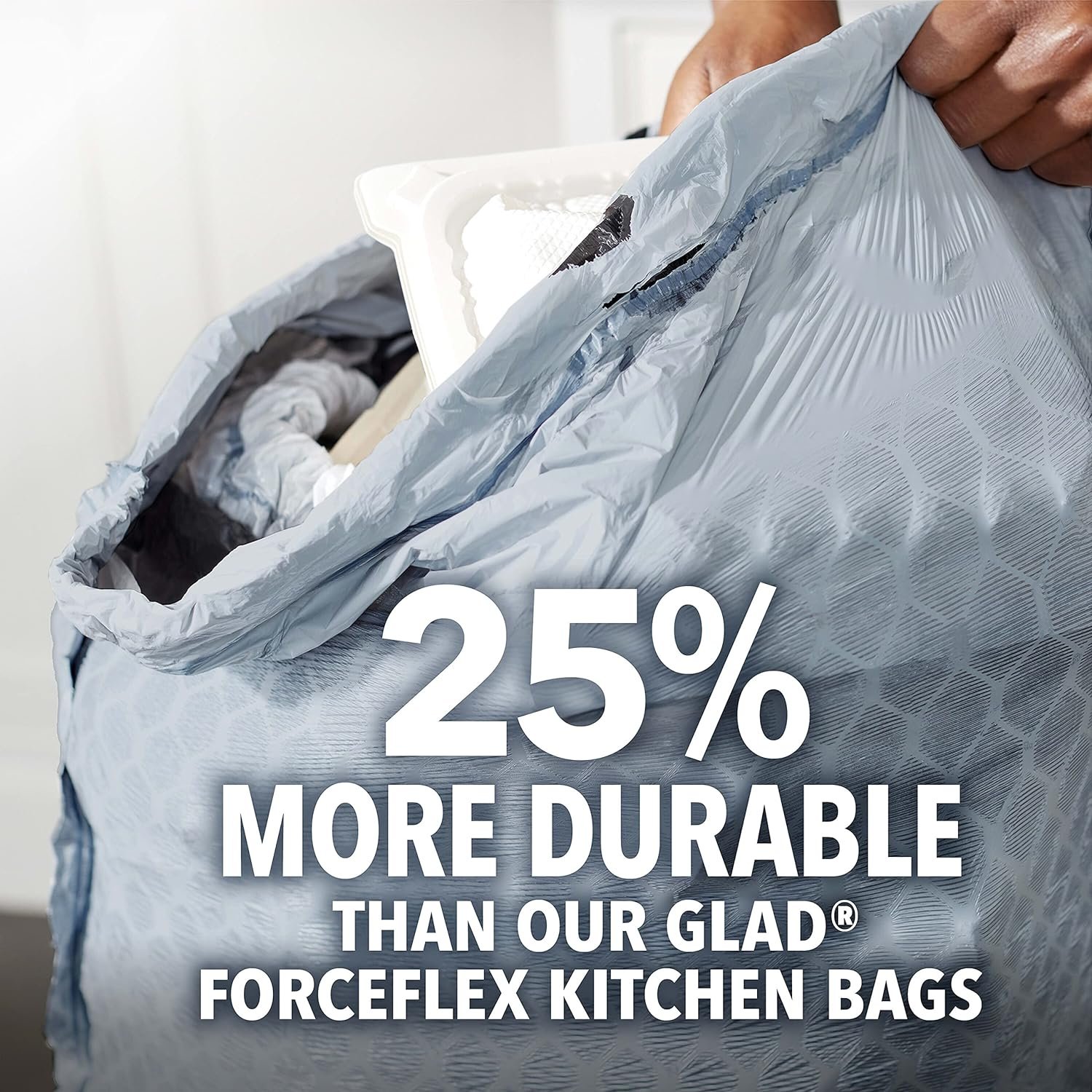 Glad ForceFlex MaxStrength with Clorox Tall Kitchen Trash Bags, 13 Gal, 34 Ct (Package May Vary) - Image 3