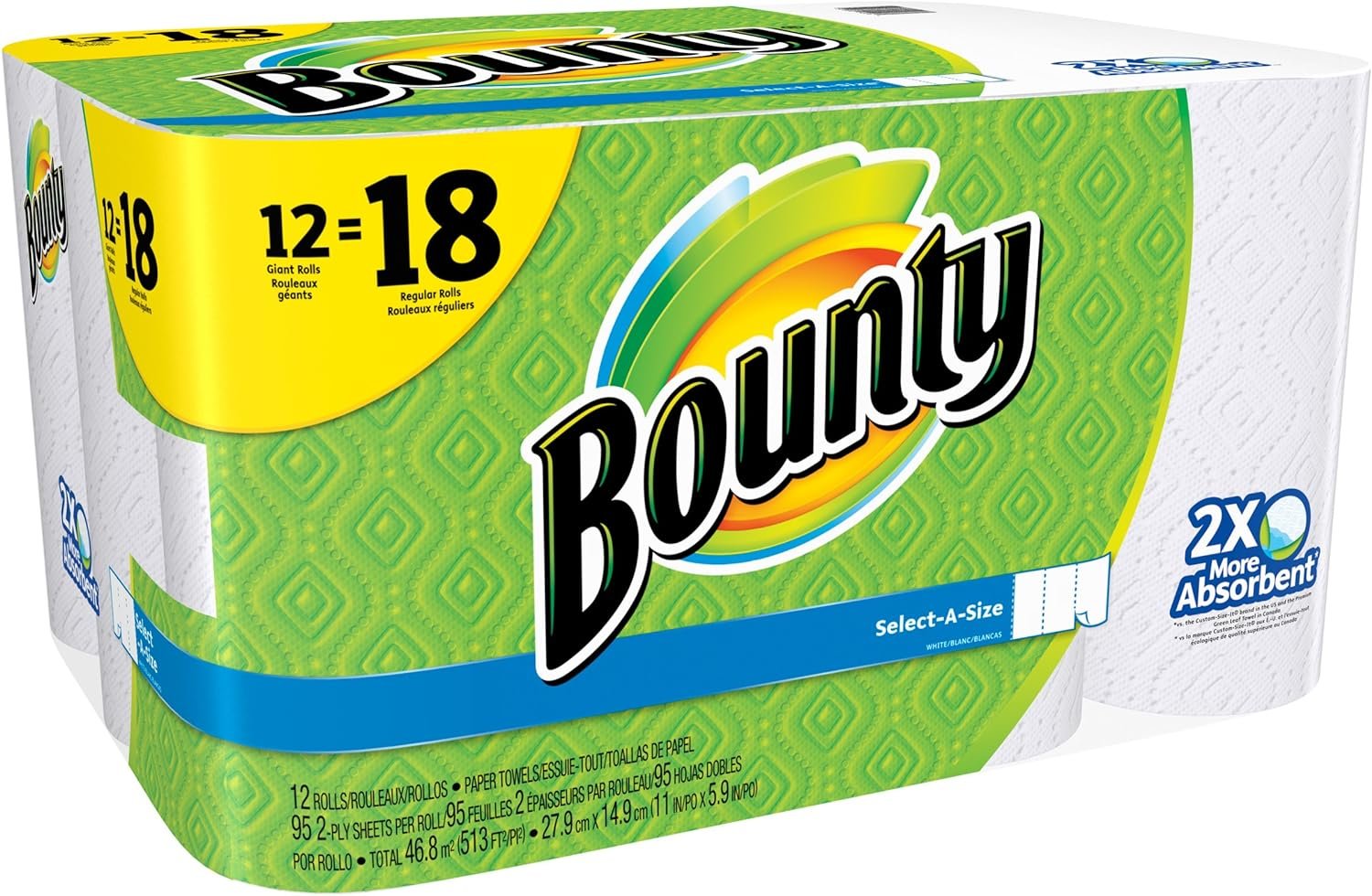 Bounty Select-a-Size Paper Towels, White, 12 Count - Image 4