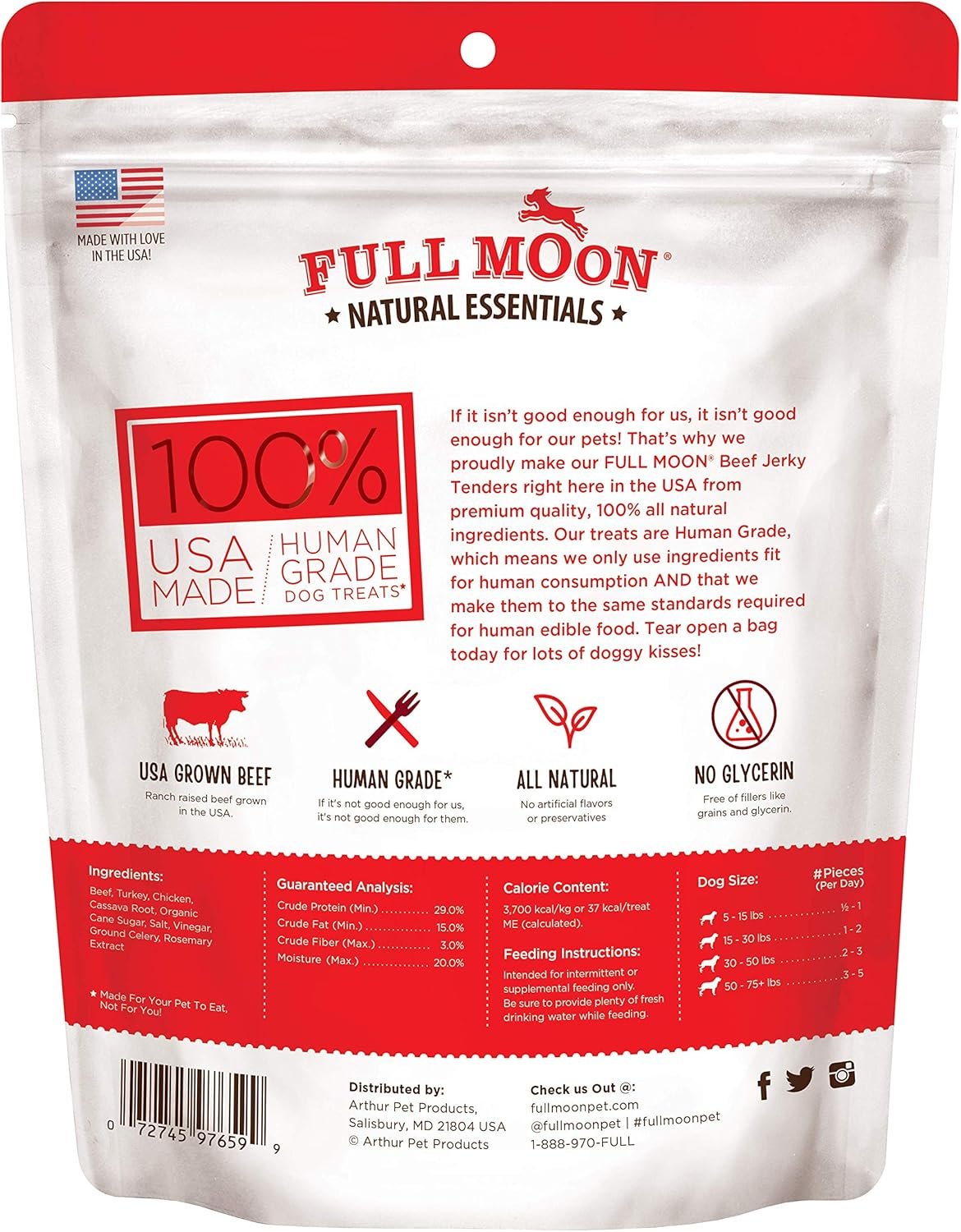 Full Moon All Natural Essentials Beef Jerky Tenders Free Range Human Grade 24 oz - Image 3
