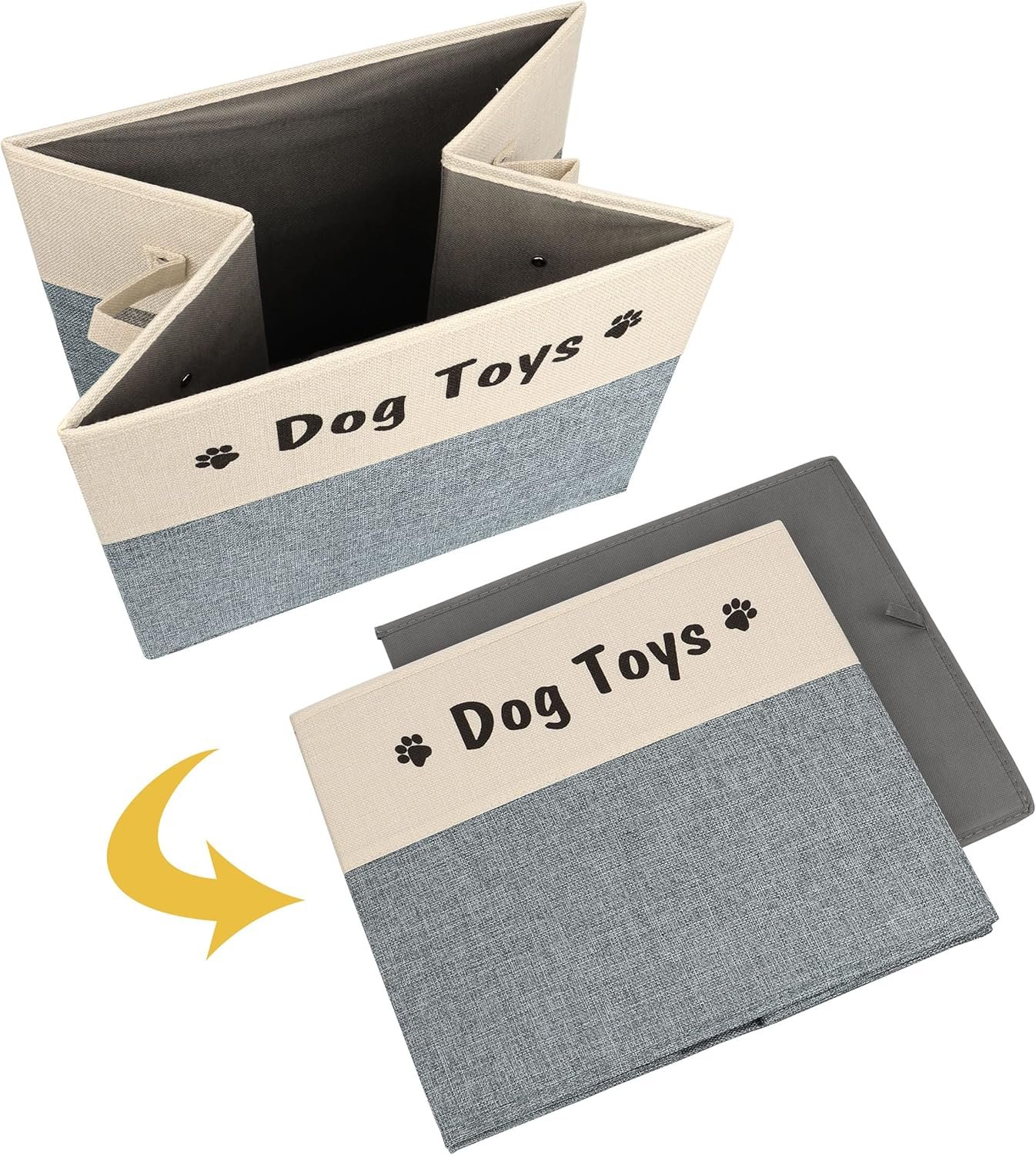 PET ARTIST Foldable Dog Toy Bin for Dog Toys Accessories - Collapsible Dog Toy Basket Storage Box for Pet Toys,Dog Coat - Image 9