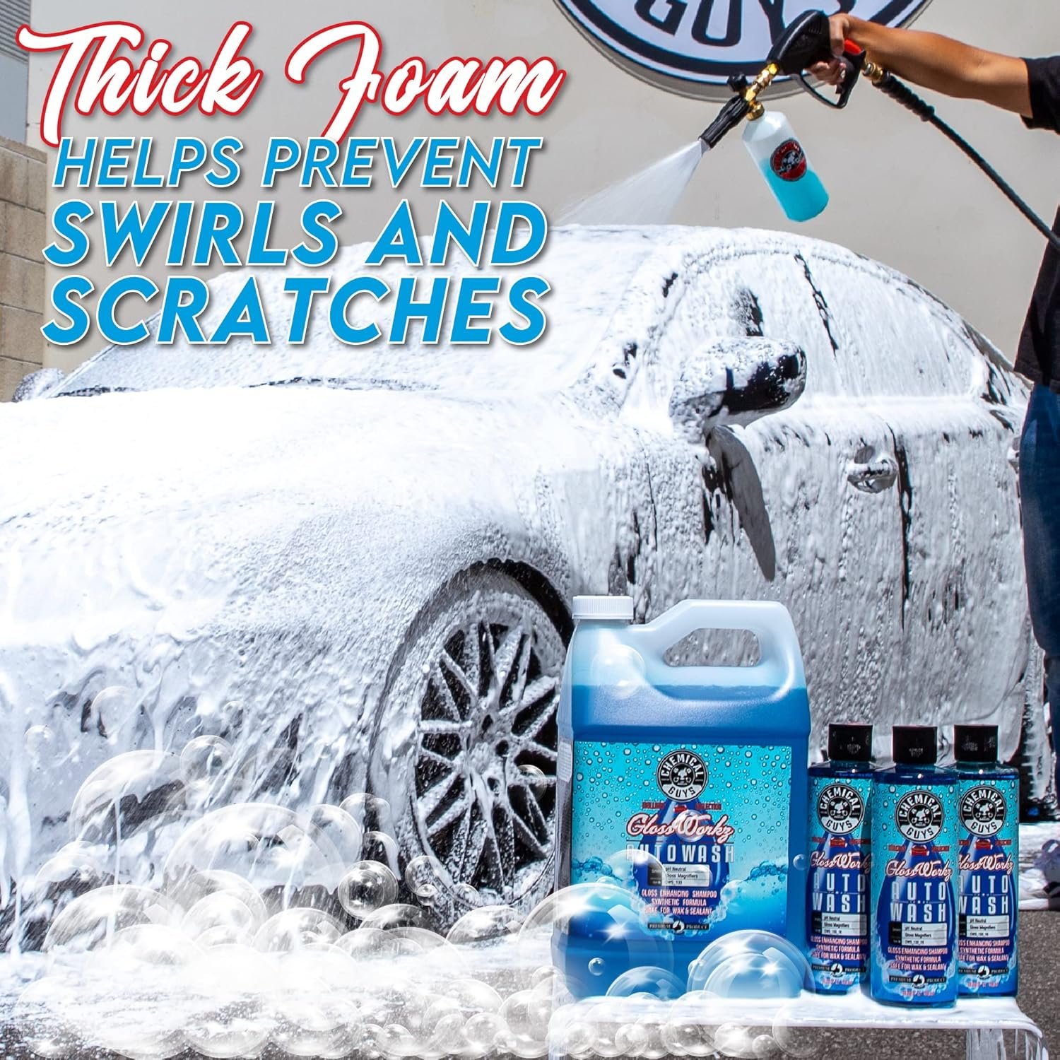 Chemical Guys CWS_133_16 Glossworkz Gloss Booster Car Wash Soap (Works with Foam Cannons, Foam Guns or Bucket Washes) Safe for Cars, Trucks, Motorcycles, RVs & More, 16 fl oz, Watermelon Scent - Image 8