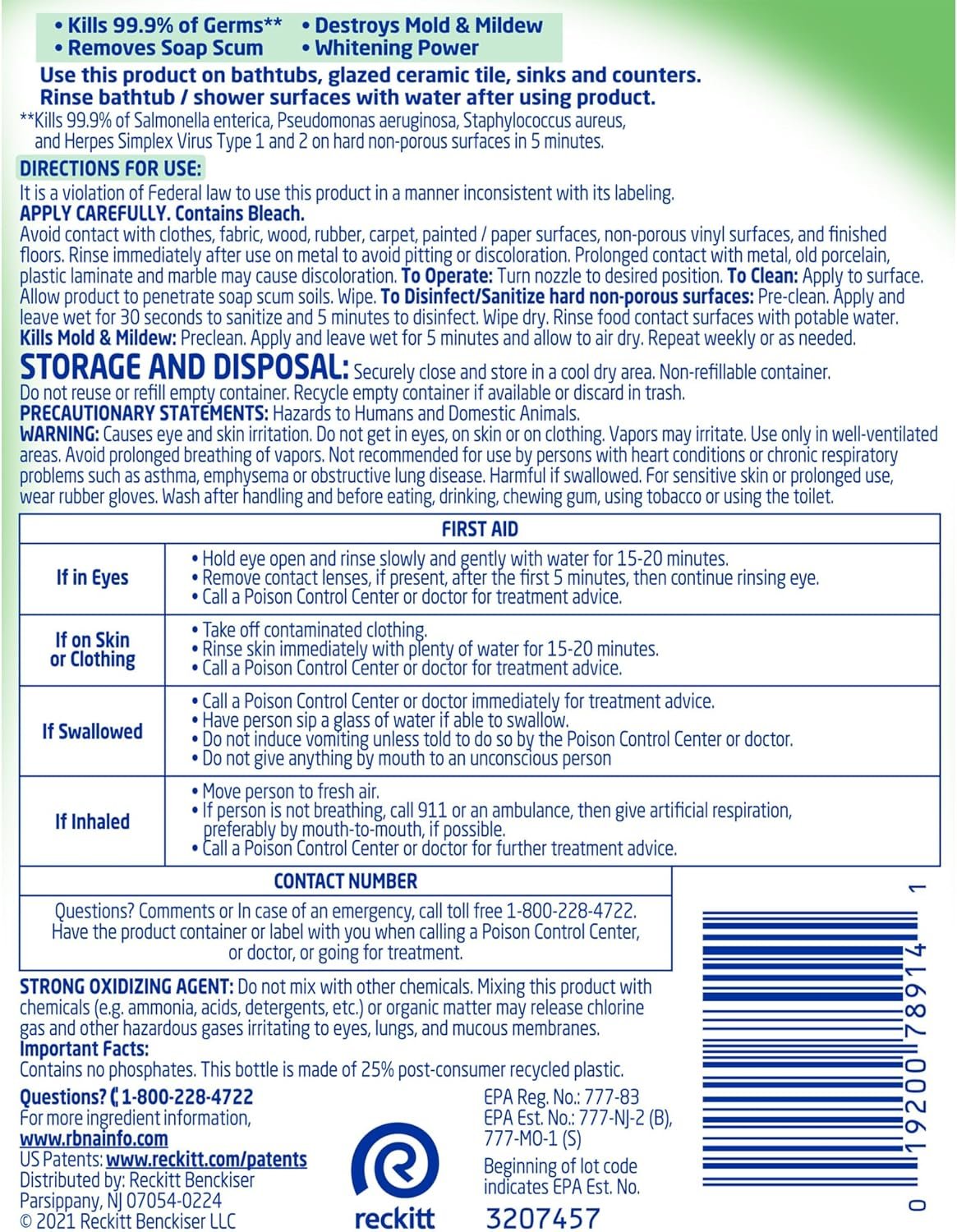 Lysol Multi-Purpose Cleaner Sanitizing and Disinfecting Spray with Bleach, All Purpose Cleaning Spray for Bathrooms and Kitchens, 32oz - Image 5