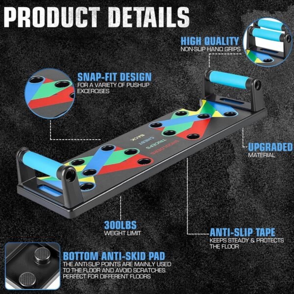 15-in-1 Push Up Board | Multi-functional Push Up Board for Men & Women | Perfect Pushup Board for Exercise | Home Strength Training Equipment | Versatile Workout Gear - Image 6