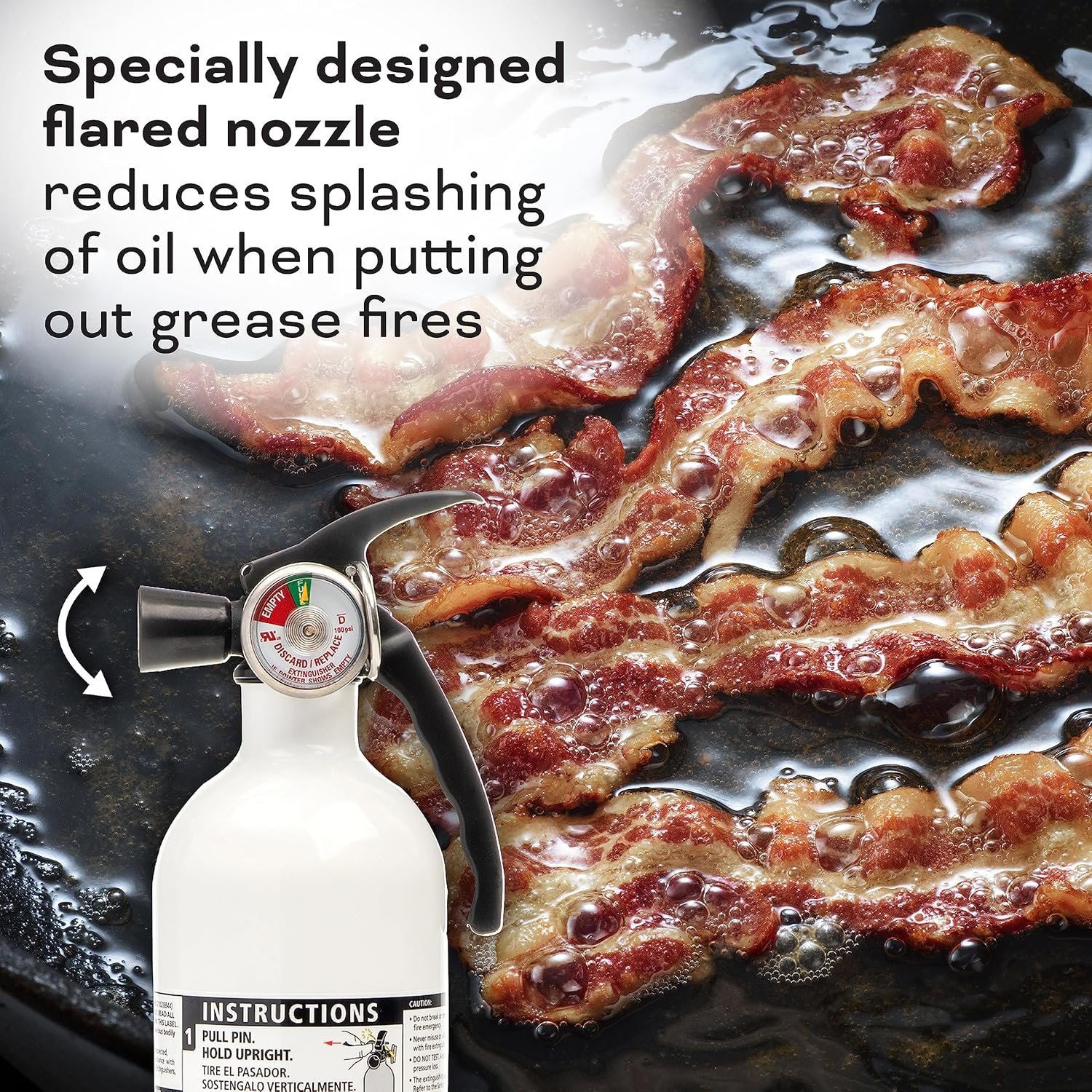 Kidde Kitchen Fire Extinguishers for Home & Office Use, 2 Pack: One 1-A:10-B:C and One Specialty Kitchen Extinguisher, Wall Mount & Strap Brackets Included - Image 5