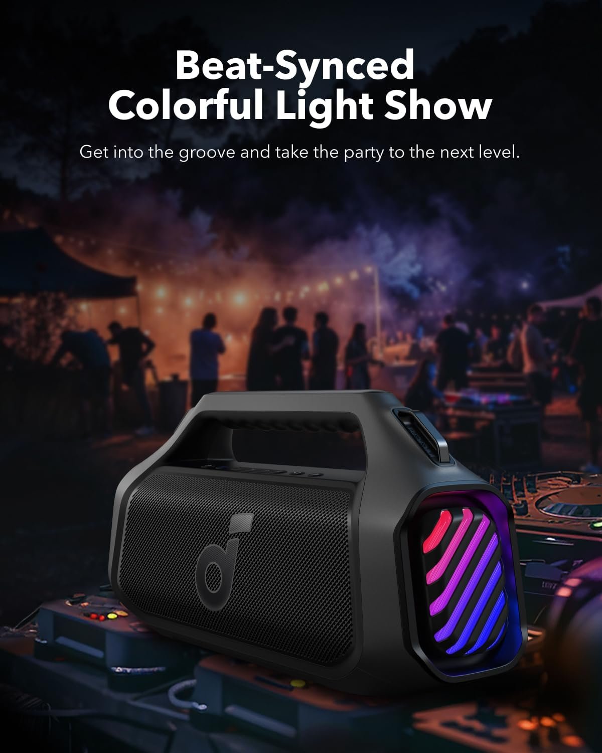 Anker Soundcore Boom 2 Plus Outdoor Speaker, 140W, 2+2 Channel, BassUp 2.0, 20H, Fast Charge,RGB Lights,Power Bank Soundcore 2 Portable Bluetooth Speaker with 12W Stereo Sound, IPX7 Waterproof - Image 7