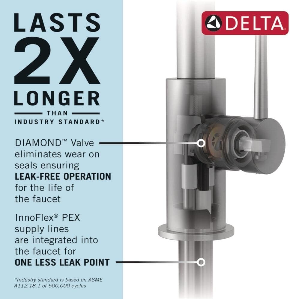 Delta Faucet Essa Touch Kitchen Faucet, Matte Black Kitchen Faucet with Pull Down Sprayer, Kitchen Sink Faucet, Touch Faucet for Kitchen Sink, Touch2O Technology, Matte Black 9113T-BL-DST - Image 4