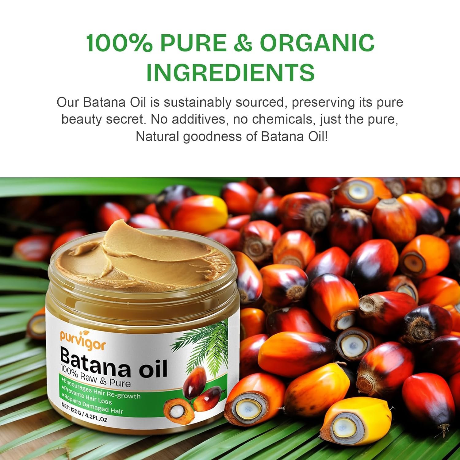 Batana Oil for Hair Growth Dr. Sebi Organic, Raw Batana Oil for Hair Growth, Unrefined Batana Oil for Hair Growth, Promote Thickness for Men & Women,Prevent Hair Loss, Repair Damaged Hair, 4.2 OZ - Image 3