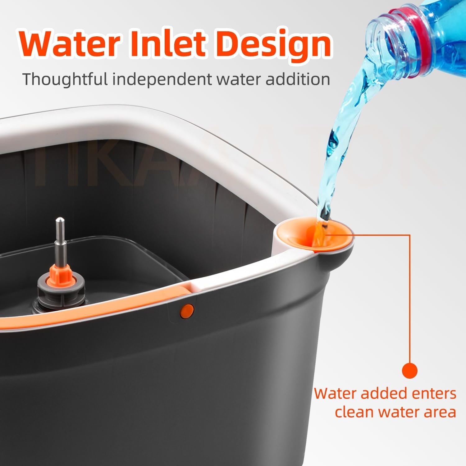 Spin Mop and Bucket Set with Self Separation Dirty and Clean Water System, Square Mop Bucket Self Wringing 360° Rotating Clean Floor Mop-Head for Hardwood Tile Marble Floors - Image 8