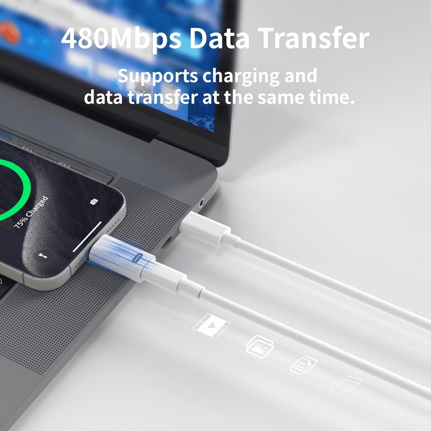 iPhone 15 Charging Adapter,2 Pack MFi Certified USB C Male to Lightning Female Connector Type-C to 8 Pin PD Fast Charging Converter Data Sync for iPhone 15 15 Pro Max 15 Plus iPad Galaxy Pixel, White - Image 7