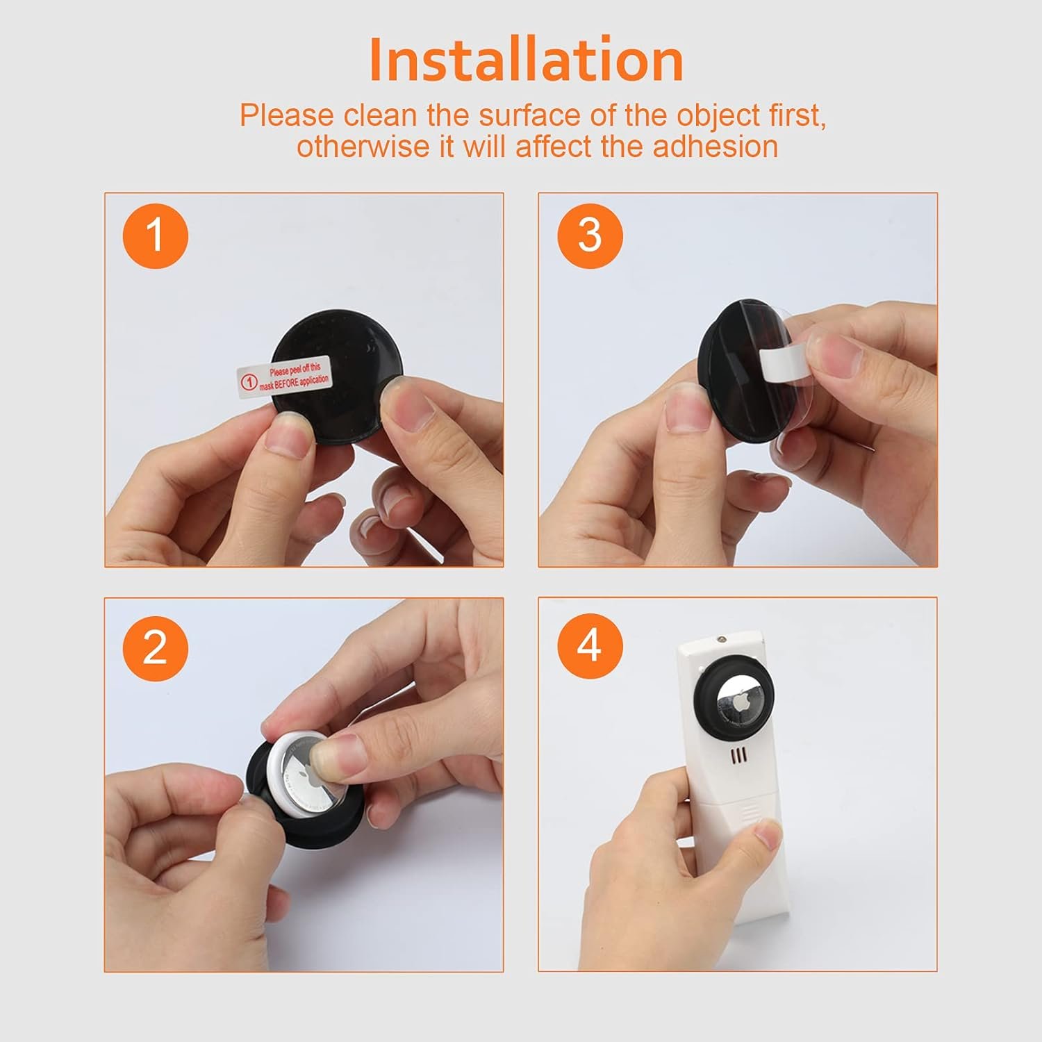 Aimtel Case Compatible with Apple Airtag Case Air Tag Holder Cover Airtag Sticker Stick on Adhesive Mount Airtag for Tv Remote Car AirTags Case 4 Pack - Image 6