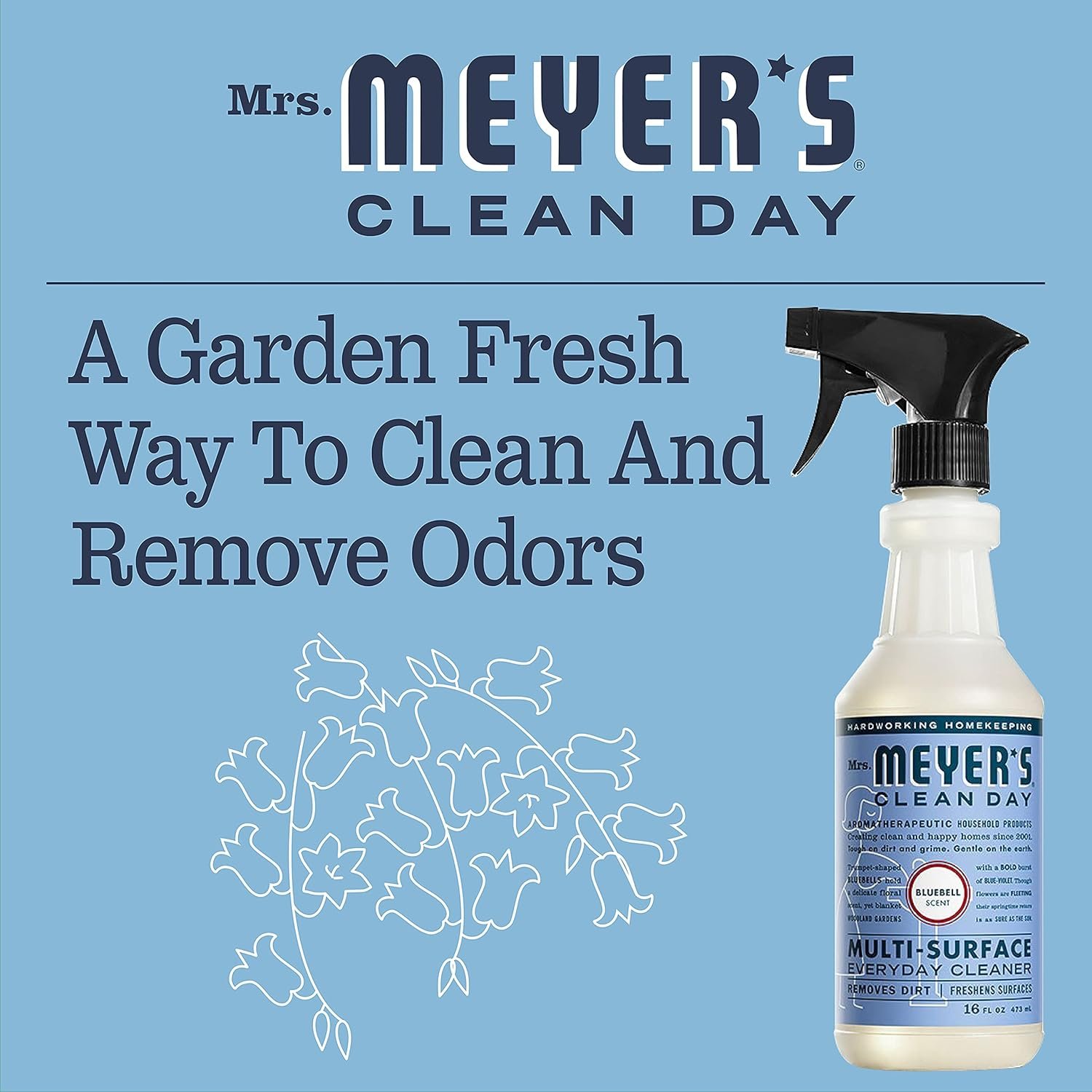 Mrs. Meyer's All-Purpose Cleaner Spray, Bluebell, 16 fl. oz - Pack of 3 - Image 5