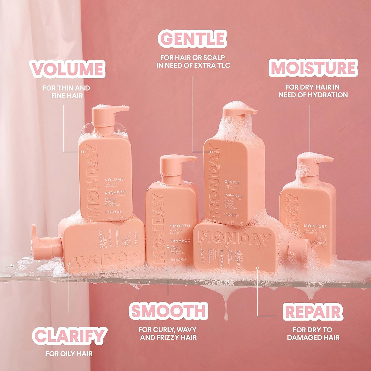 MONDAY HAIRCARE Repair Shampoo 12oz for Dry to Damaged Hair, Made with Keratin, Coconut Oil, Shea Butter and Vitamin E (350ml) - Image 6