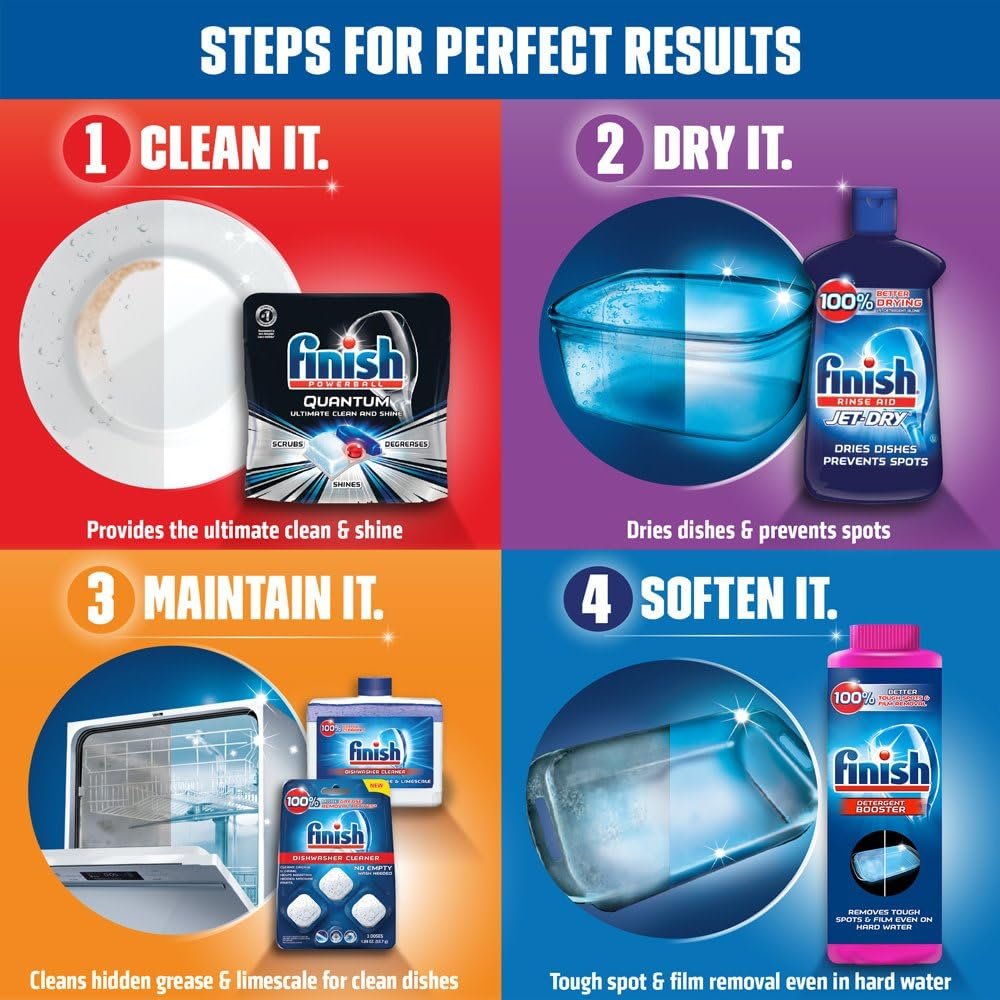 Finish - Quantum - 36ct - Dishwasher Detergent - Powerball - Ultimate Clean & Shine - Dishwashing Tablets - Dish Tabs - Image 11