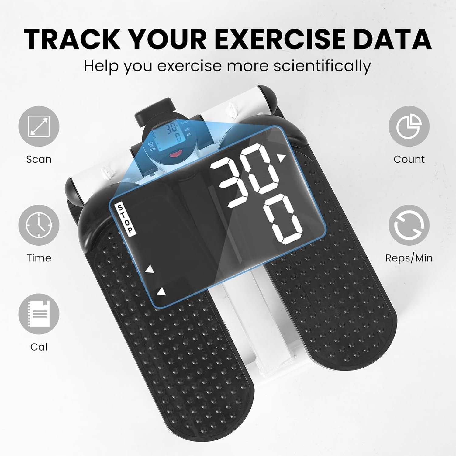 Steppers for Exercise at Home, 2024 New Upgraded Air Powered Stair Steppers, Mini Steppers with Resistance Bands, Super Quiet Hydraulic Fitness Stepper with LED Monitor - Image 4