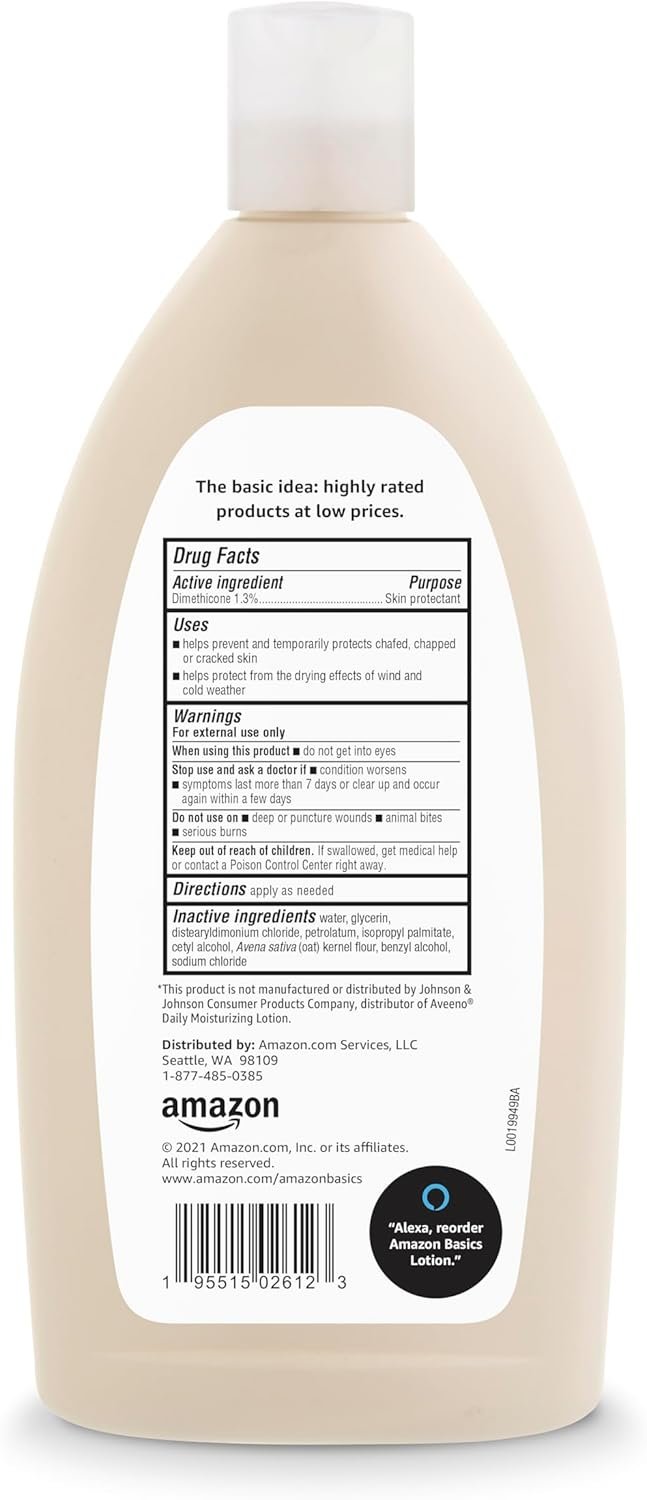 Amazon Basics Daily Moisturizing Oatmeal Body Lotion and Skin Protectant, Fragrance Free, 18 Fl Oz (Pack of 6) (Previously Solimo) - Image 4
