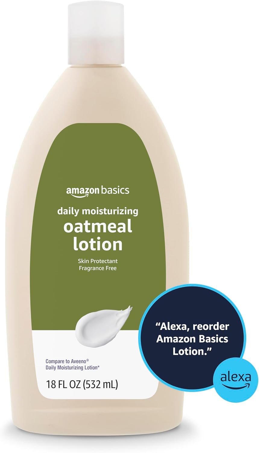Amazon Basics Daily Moisturizing Oatmeal Body Lotion and Skin Protectant, Fragrance Free, 18 Fl Oz (Pack of 6) (Previously Solimo) - Image 8