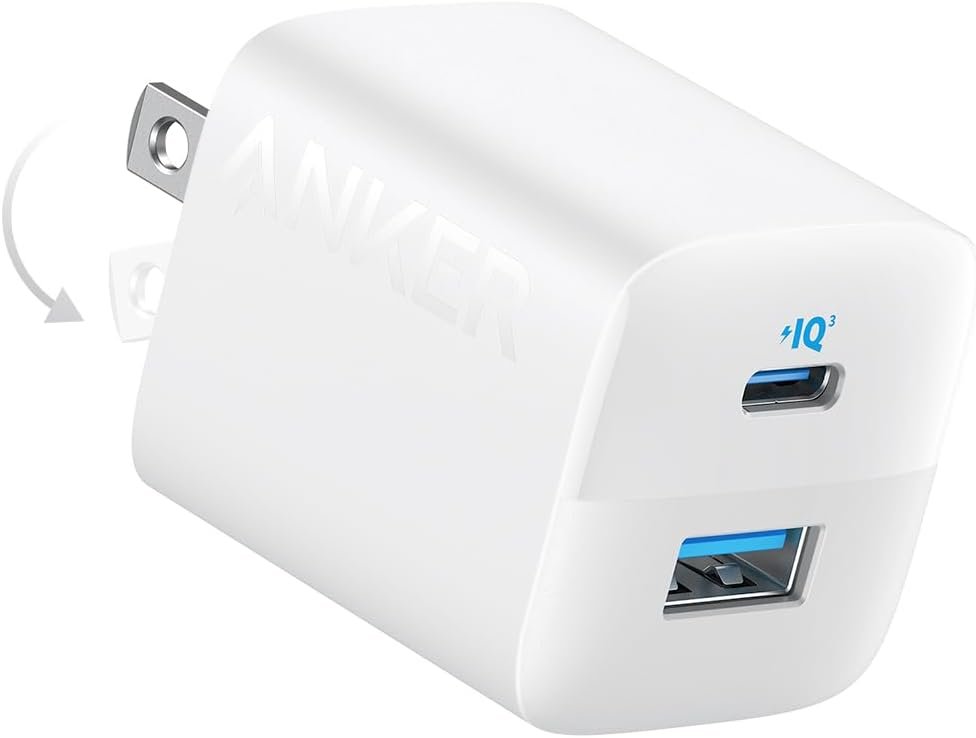 USB C Charger 33W, Anker 323 Charger, 2 Port Compact Charger with Foldable Plug for iPhone 15/15 Plus/15 Pro/15 Pro Max/14/13, Pixel, Galaxy, iPad/iPad Mini and More (Cable Not Included) - White - Image 2