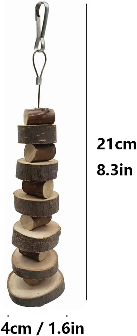 LWINGFLYER 2pcs Hamster Chew Toys Hanging Apple Wood Hamster Chew Toys for Hamsters Teeth Natural Apple Wood Cage Snack for Hamsters Rabbits Bunny Bird Parrots Chinchilla Guinea Pig Gerbils Squirrels - Image 3