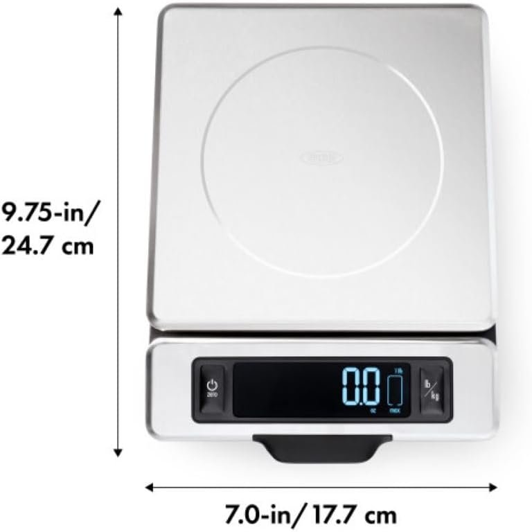 OXO Good Grips 11-Pound Stainless Steel Food Scale with Pull-Out Display - Image 7