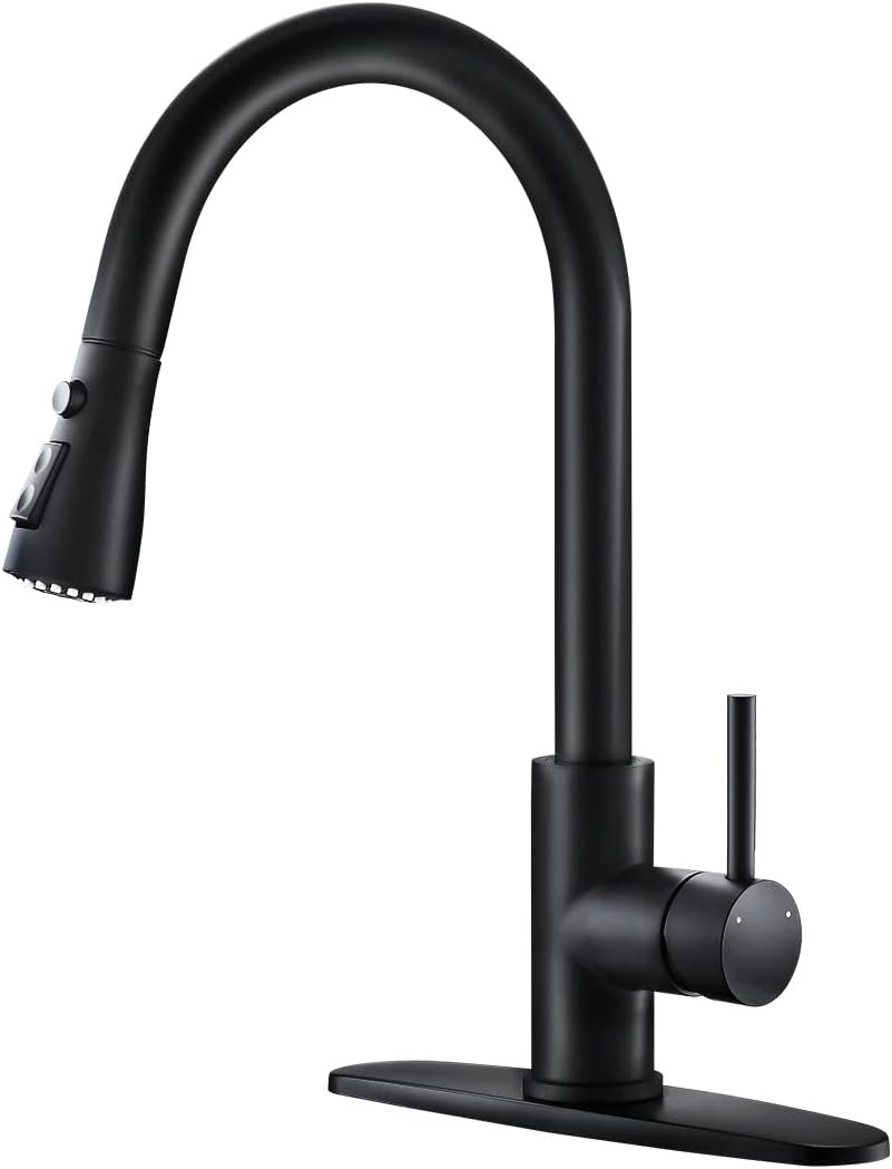 Black Kitchen Faucets with Pull Down Sprayer Kitchen Sink Faucet with Pull Out Sprayer Single Hole Deck Mount Single Handle Stainless Steel Grifos De Cocina 866068R - Image 2