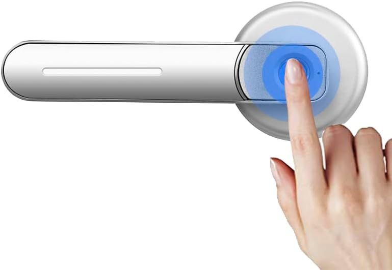Fingerprint Door Lock Bedroom Door Lock Biometric Door Lock Keyless Electronic Door Knob with 30 Fingerprints Smart Lock for Home Storage Bedroom Office and Other Private Spaces(Silver) - Image 2