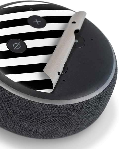 Skinit Decal Audio Skin Compatible with Amazon Echo Dot 3 - Officially Licensed White and Black Stripes Design - Image 4