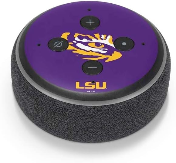 Skinit Decal Audio Skin Compatible with Amazon Echo Dot 3 - Officially Licensed LSU Tiger Eye Logo Design - Image 2