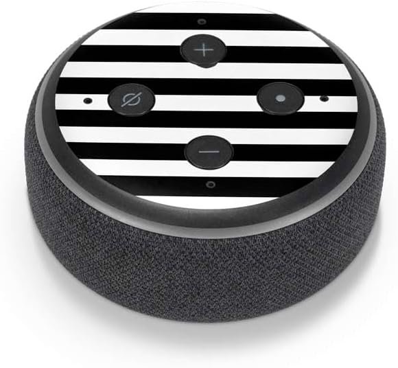 Skinit Decal Audio Skin Compatible with Amazon Echo Dot 3 - Officially Licensed White and Black Stripes Design - Image 2