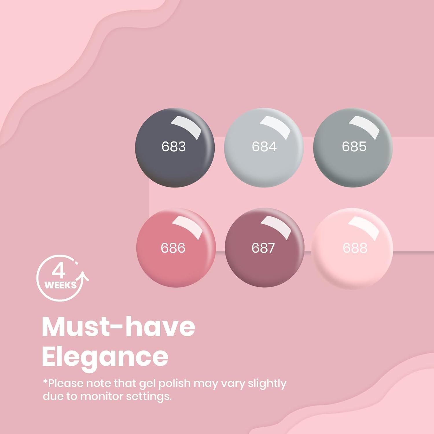 Beetles Gel Nail Polish Kit with Uv Light 48W Led Nail Lamp 6 Colors Nude Gray Pink Gel Polish Starter Kit Manicure Soak off Led Salon DIY Home Valentine's Day Gift for Women - Image 4