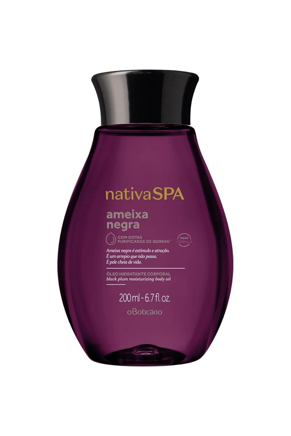 Nativa SPA by O Boticário, Black Plum Body Oil, Scented Moisturizer, Enriched with Purified Quinoa Drops to Boost Hydration, 6.8 Ounce - Image 2