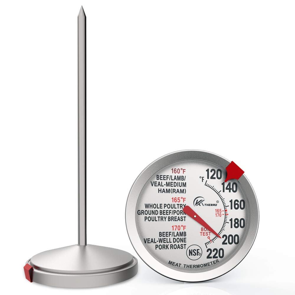 KT THERMO Meat Thermometer for Cooking - NSF certificated Instant Read Cooking Temperature Thermometer Oven Safe, Waterproof 2.5" dial, 5" Long Probe for Poultry,Roasting,Baking,BBQ Cooking - Image 3