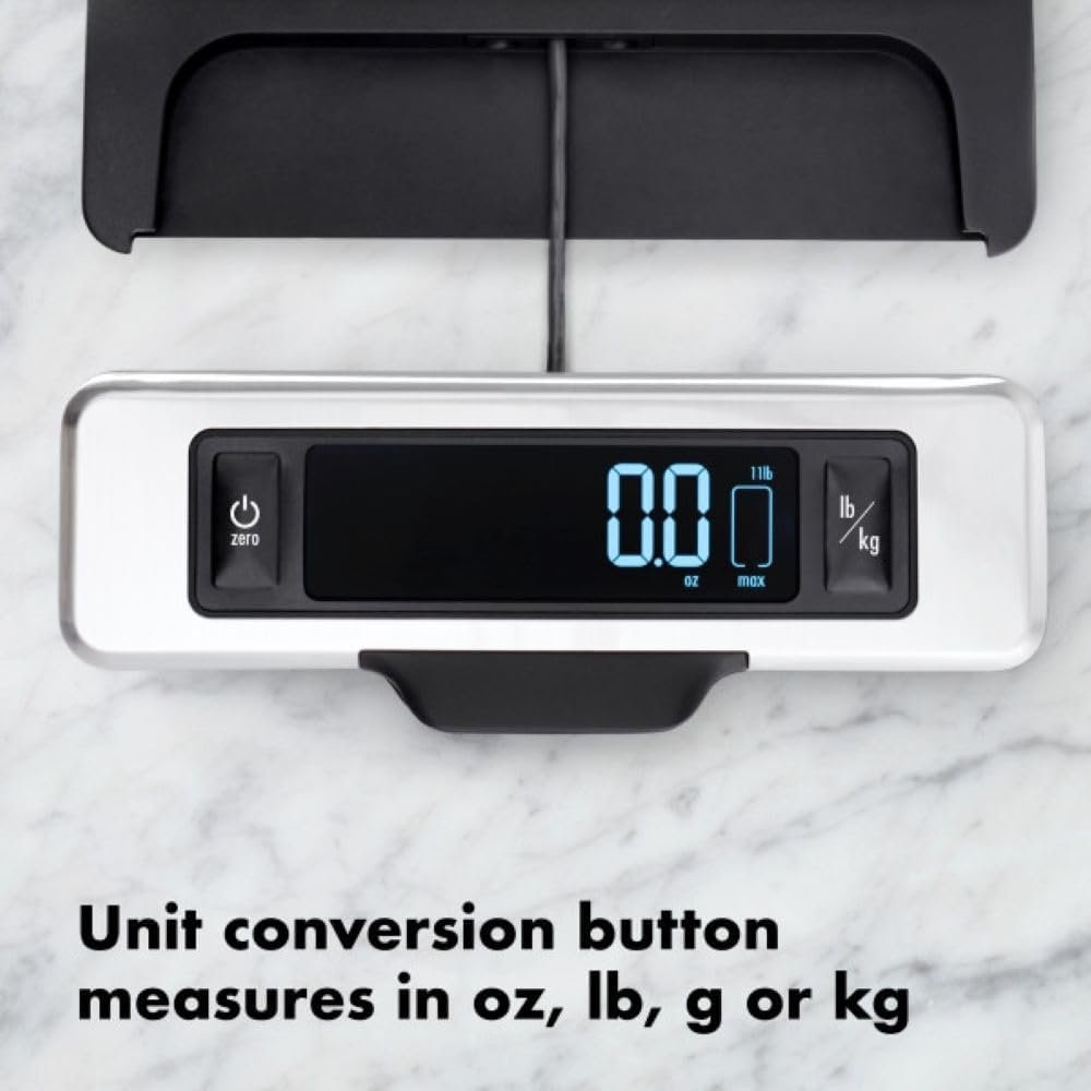 OXO Good Grips 11-Pound Stainless Steel Food Scale with Pull-Out Display - Image 5