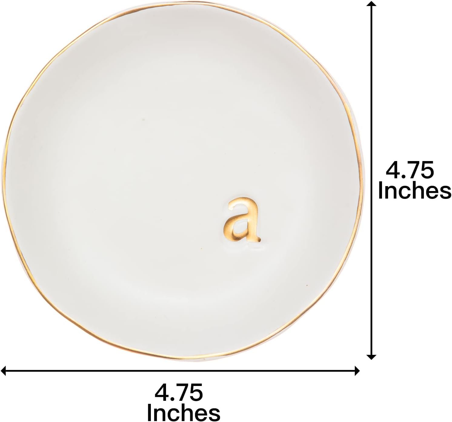 COLLECTIVE HOME - Ceramic Jewelry Tray, Decorative Trinket Dish for Rings Earrings Necklaces Bracelet Watch Keys, Birthday Mother's Day for Women, 4.75", White Surface (A) - Image 3